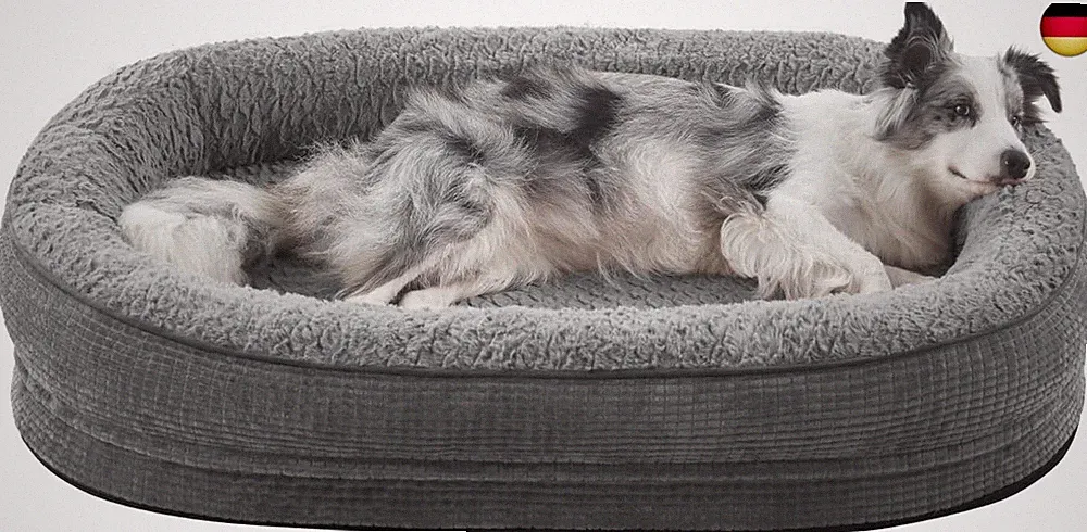 Orthopädisches Hundebett Mittelgroße Hunde, Vierseitiges Nackenrolle Kissen Hund