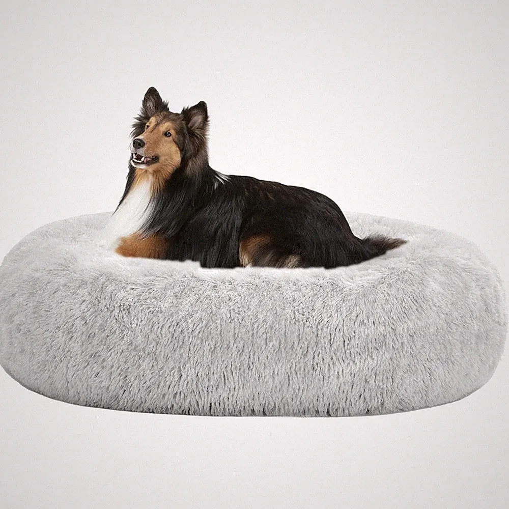 Orthopädisches Hundebett rund Hundekissen Katzenbett Donut Waschbar 80 cm