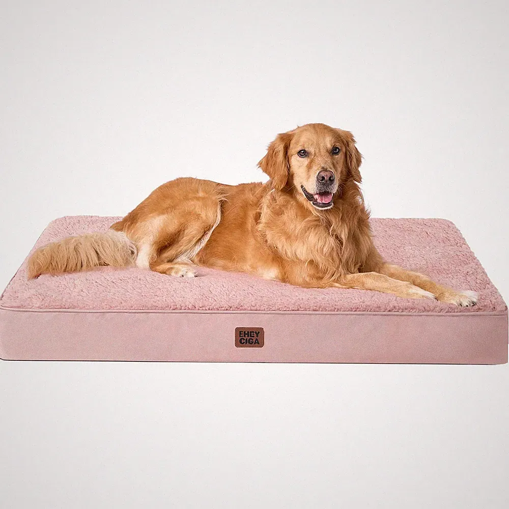 Orthopädisches Hundebett XL, 112 x 81cm, Waschbar Dunkelrosa Hundekissen Rosa
