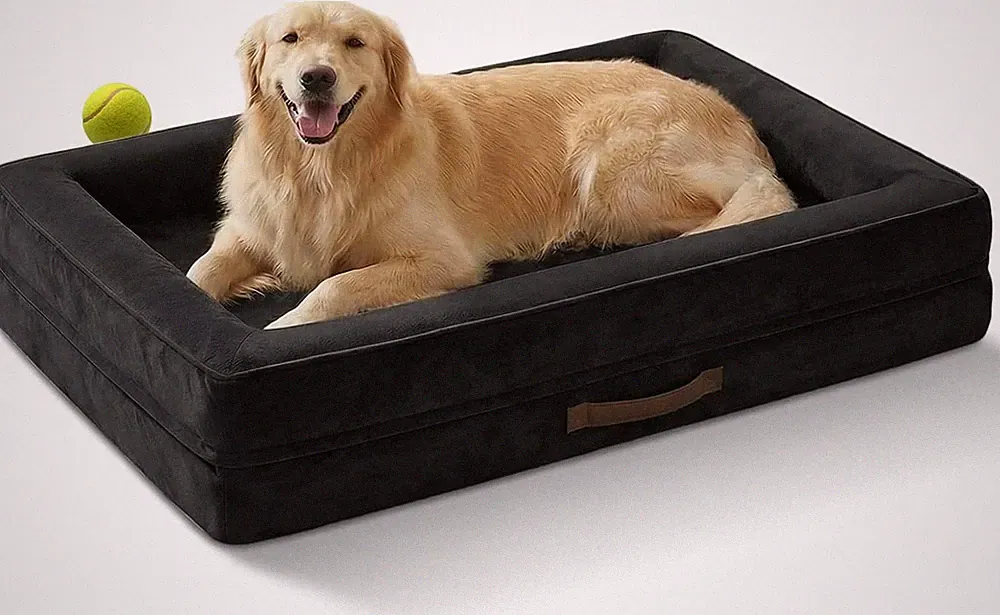 Orthopädisches Hundebett XL mit vierseitigem Kissen wasserdicht rutschfest und w