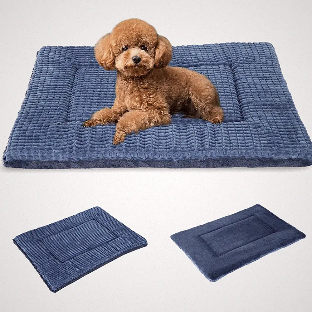 Orthopädisches Hundekissen für kleine Hunde | Umkehrbar | Warm & weich | Navy