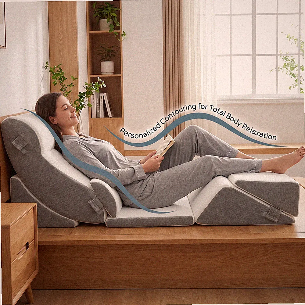 Orthopädisches Keilkissen Bettkeilkissen 7tlg Set Rückenkissen Bett Verstellbar