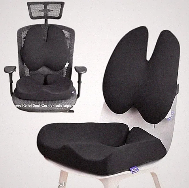 Orthopädisches Kissen 2-in-1 Sitz- und Rückenstütze für Büro, Auto, Stuhl, Sesse