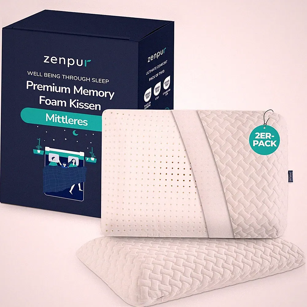 Orthopädisches Kissen 2er Set 40x60 13 cm Aus Memory Foam Ergonomisches Nacke...