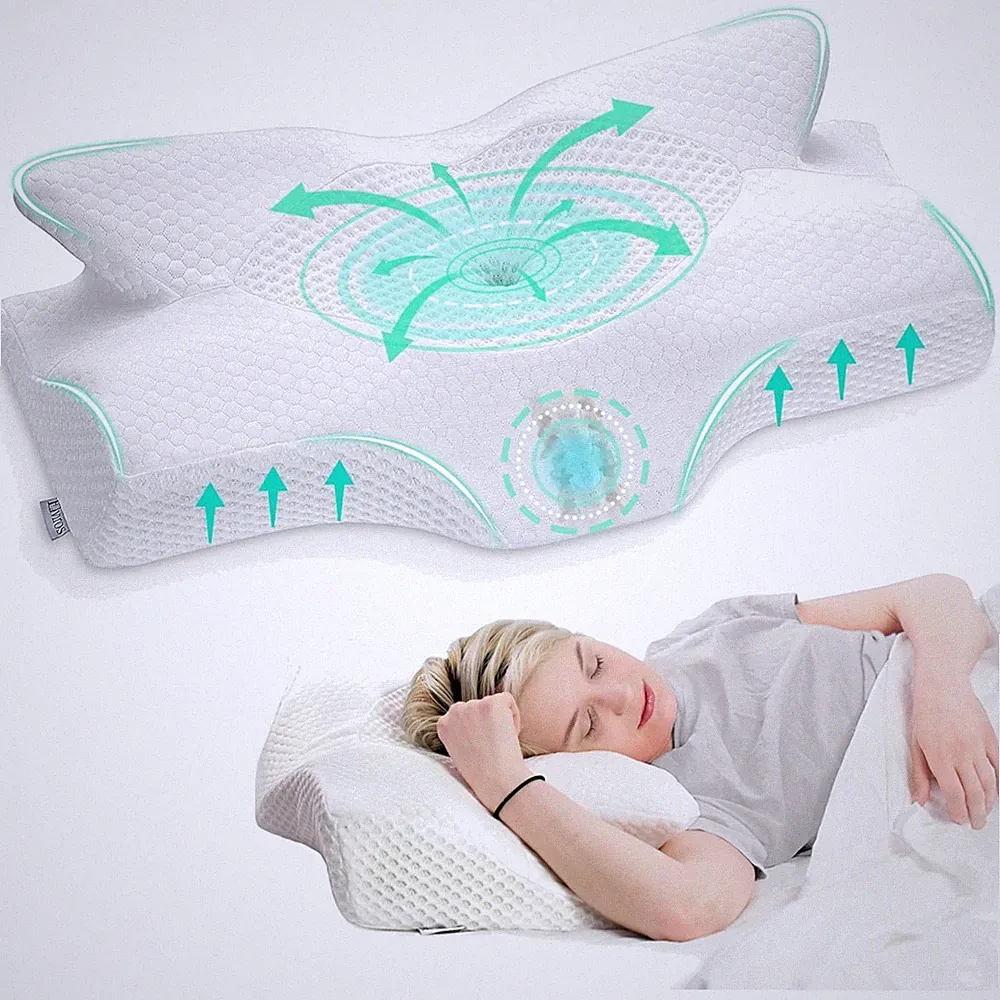 Orthopädisches Kissen aus Memory Foam, Seitenschläferkissen Nackenstützkissen...