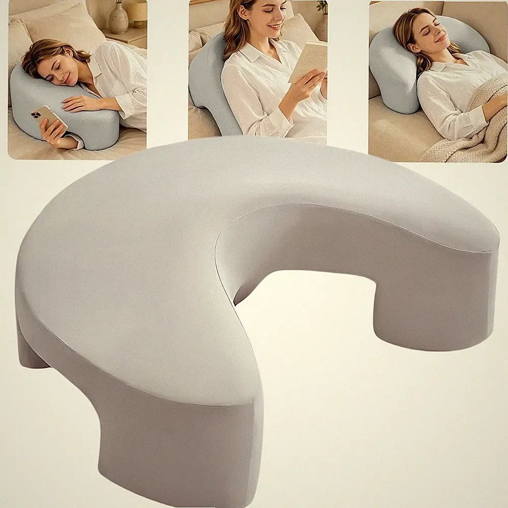 Orthopädisches Kissen für Seitenschläfer Memory Foam Armkissen Nackenkissen Grau