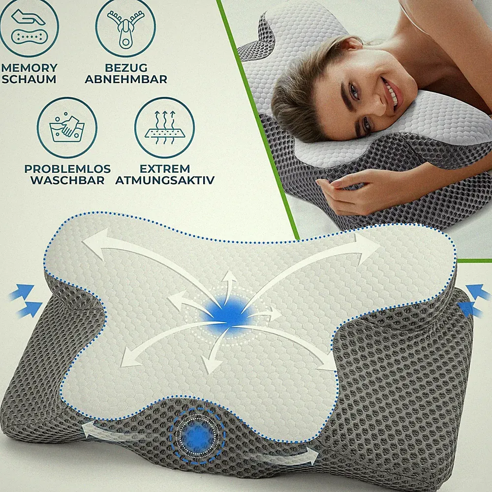 Orthopädisches Kissen Kopfkissen Memory Foam Nackenkissen Seitenschläferkissen