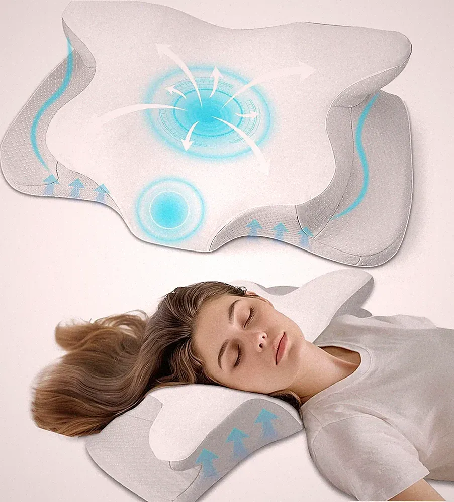 Orthopädisches Kissen, Kopfkissen Nackenkissen aus Memory Foam, Ergonomisches Na