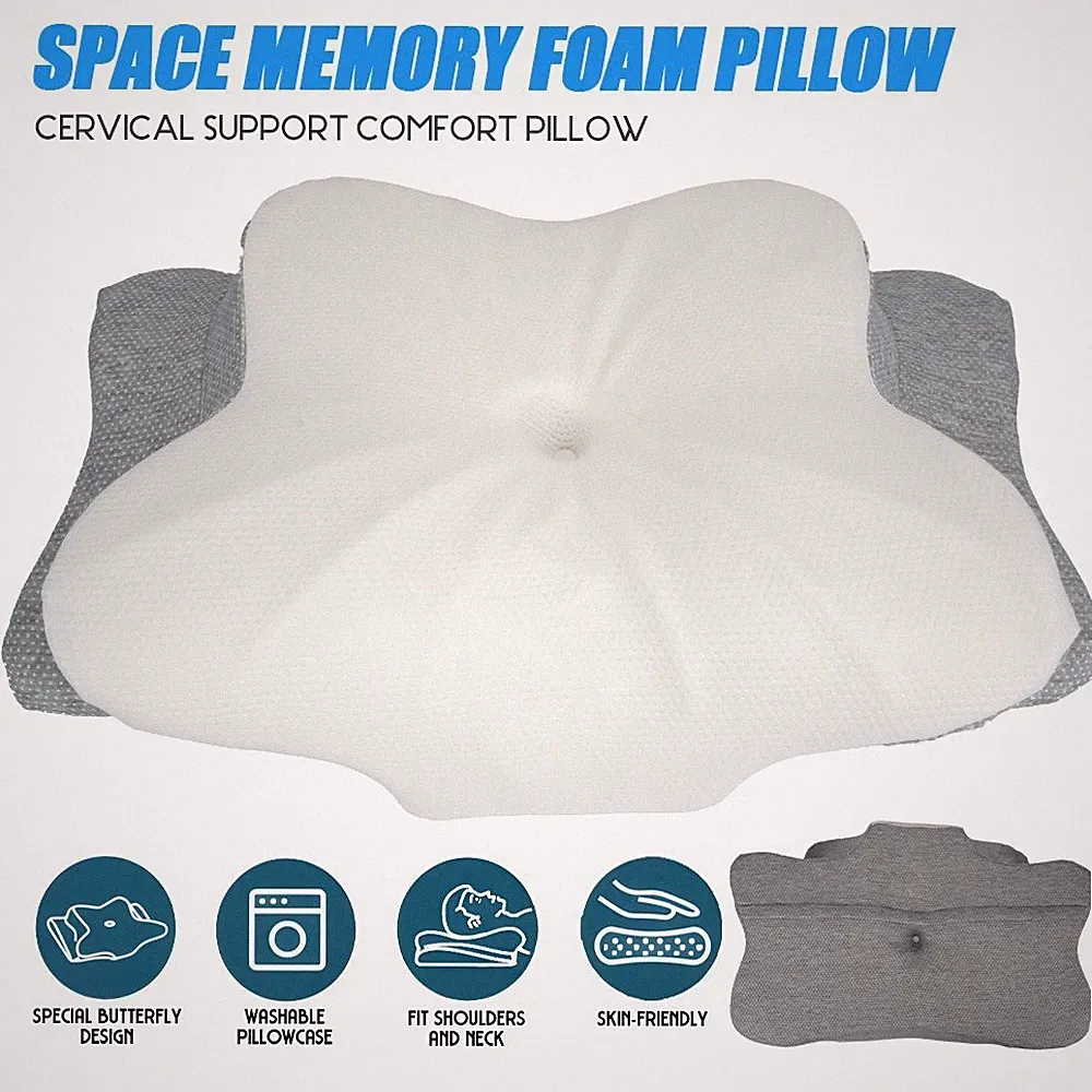 Orthopädisches Kissen Kopfkissen Nackenschmerzen aus Memory Foam Nackenkissen DE