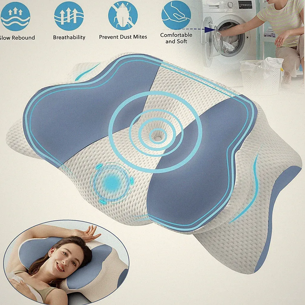 Orthopädisches Kissen Memory Foam Antischnarchkissen Nackenstützkissen 62x40cm