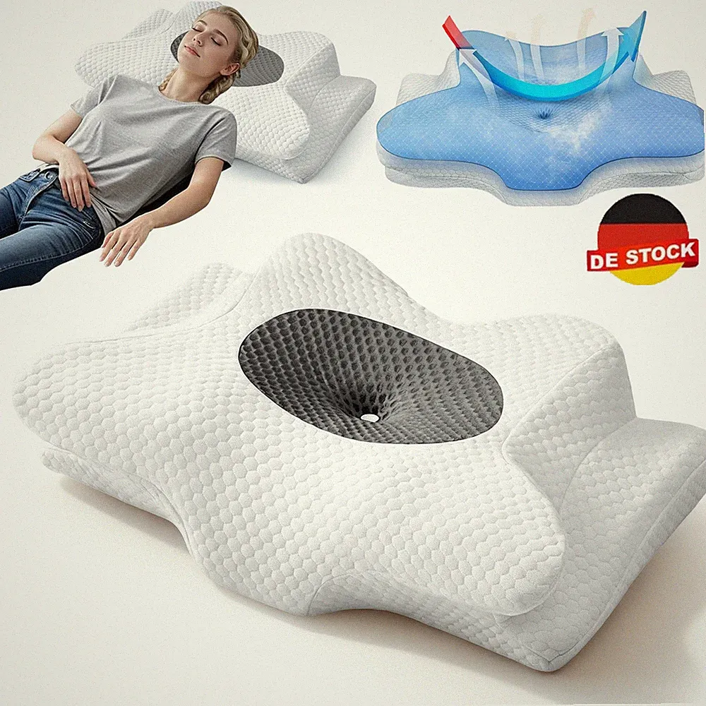Orthopädisches Kissen Memory Foam Kissen Kopf Nacken Rücken Stützkissen Sleep DE