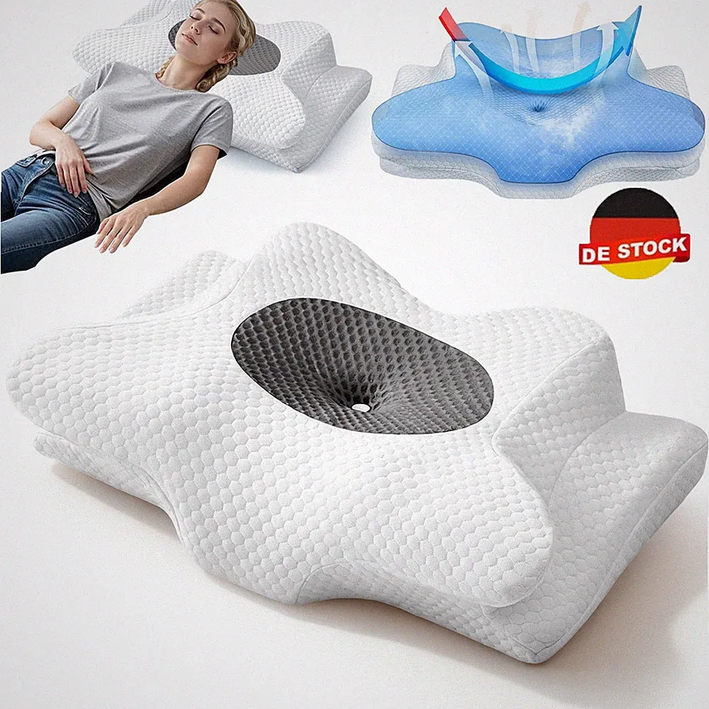 Orthopädisches Kissen Memory Foam Kissen Kopf Nacken Rücken Stützkissen Sleep DE