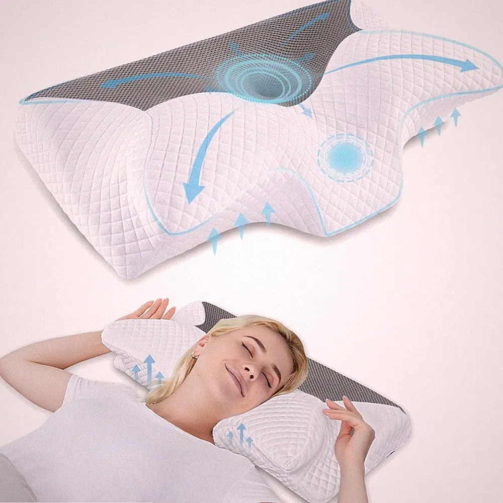 Orthopädisches Kissen, Memory Foam, Nackenstützkissen, ergonomisch, waschbar,...