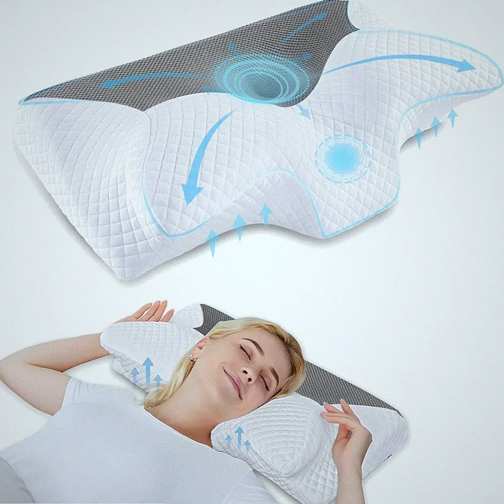 Orthopädisches Kissen Memory Foam Nackenstützkissen Ergonomisches Kopfkissen...