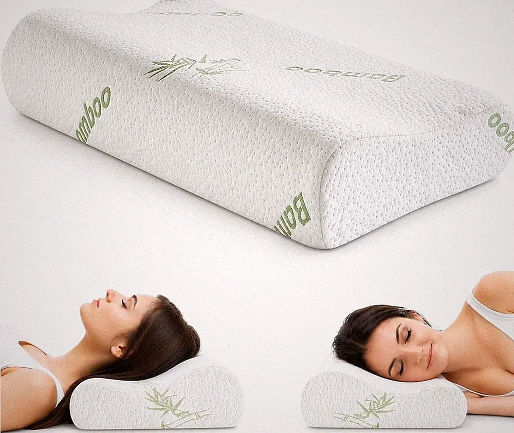 Orthopädisches Kissen – Memory Foam Nackenstützkissen mit Bambusbezug – Ergon