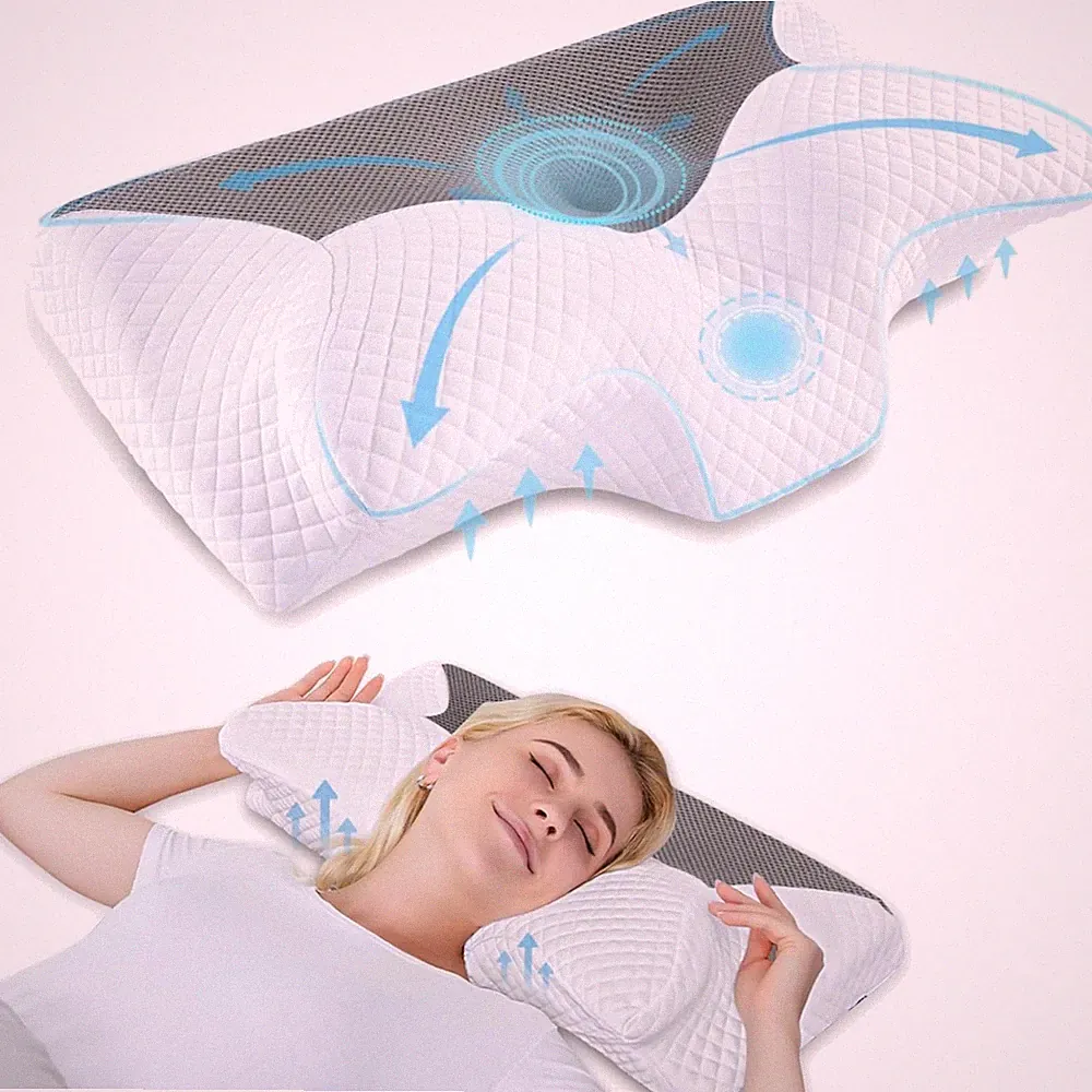 orthopädisches Kissen Memory Foam Nackenstützkissen Seitenschläfer Rückenschl...
