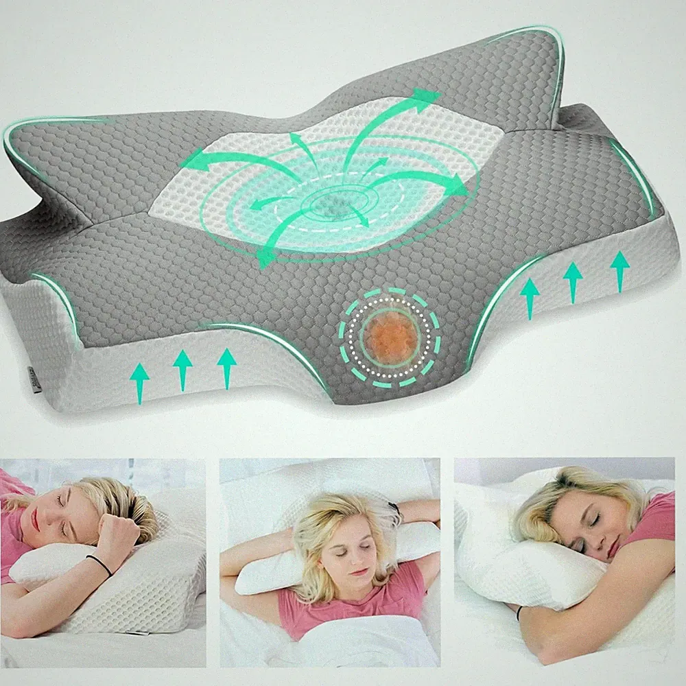 Orthopädisches Kissen Memory Foam Seitenschläfer Kopfkissen Nackenschmerzen