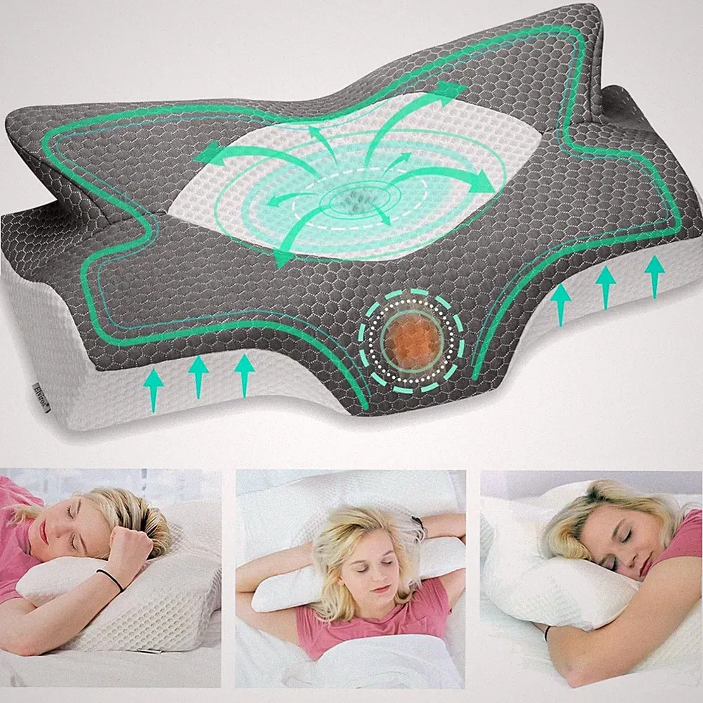 Orthopädisches Kissen Memory Foam Seitenschläferkissen Kopfkissen Nacken Schu...