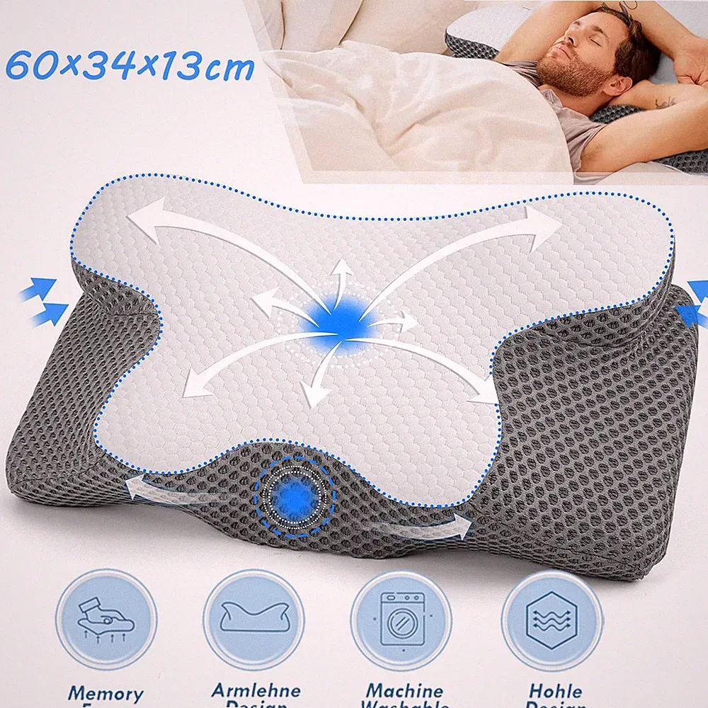 Orthopädisches Kissen Memory Foam Seitenschläferkissen Nackenstützkissen 2 Höhen