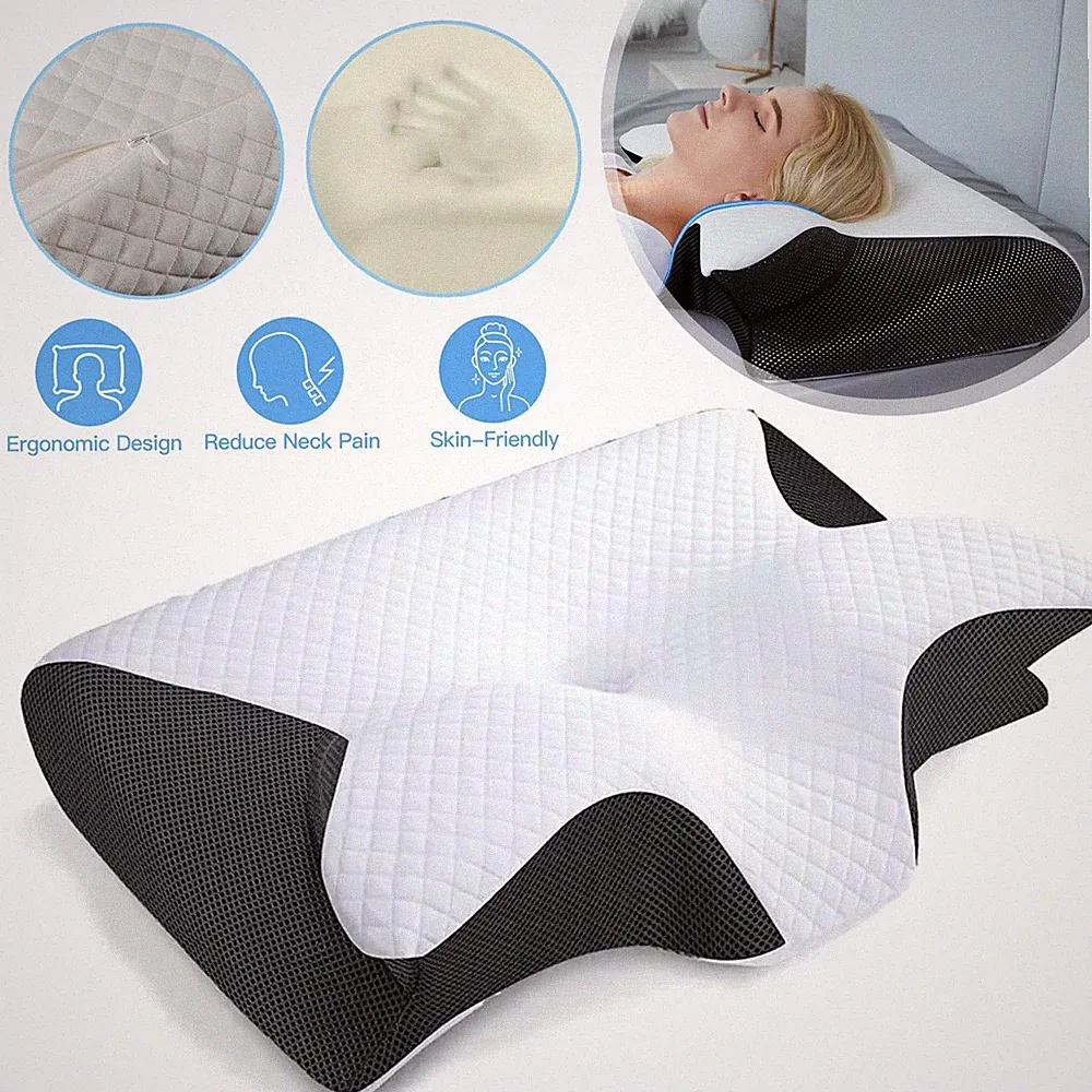 Orthopädisches Kissen Memory Schaum Nackenkissen Schmetterlingsform Kissen DE