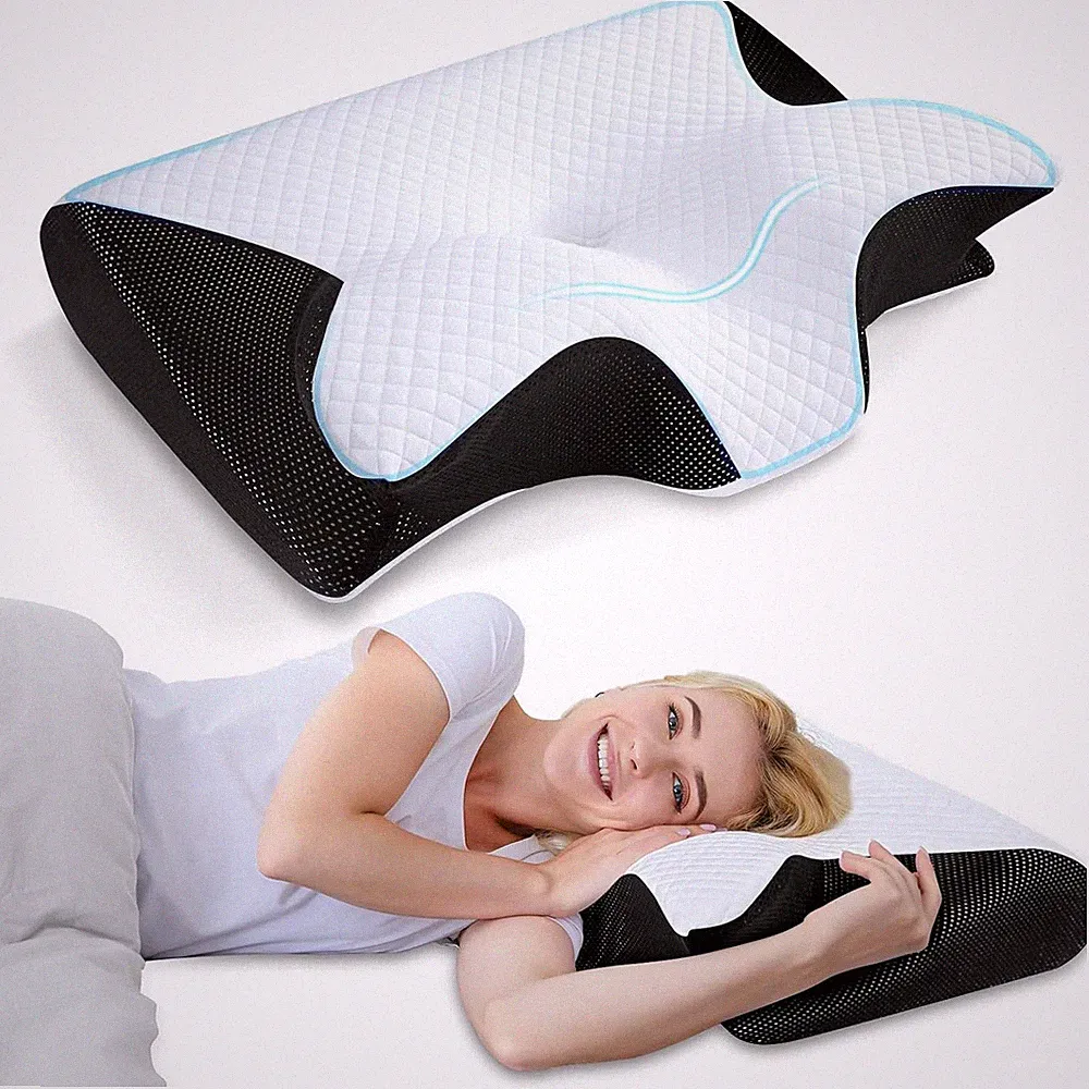 Orthopädisches Kissen Memory-Schaum Nackenkissen Schmetterlingsform Schlafkissen