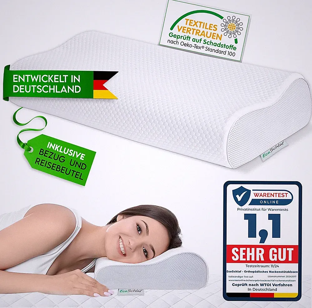 Orthopädisches Kissen Premium Nackenstützkissen – Zertifiziert – Seitenschläferk