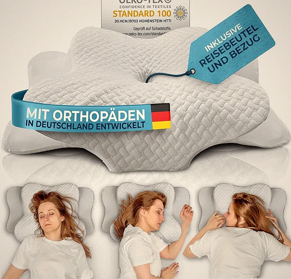 ® Orthopädisches Kissen Zertifiziert für alle Schlaftypen Kopfkissen Nackensc...