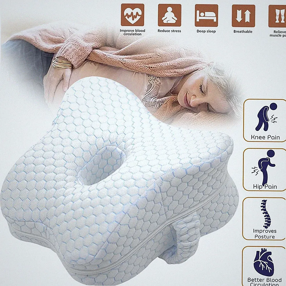 Orthopädisches Kniekissen für Seitenschläfer Memory Schaum Keilkissen Beinkissen