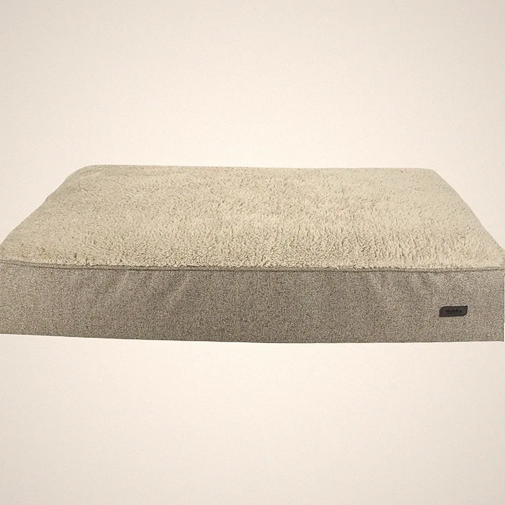 Orthopädisches Komfort Kissen Hundebett 100 x 65 x15cm - Bezug waschbar - Beige