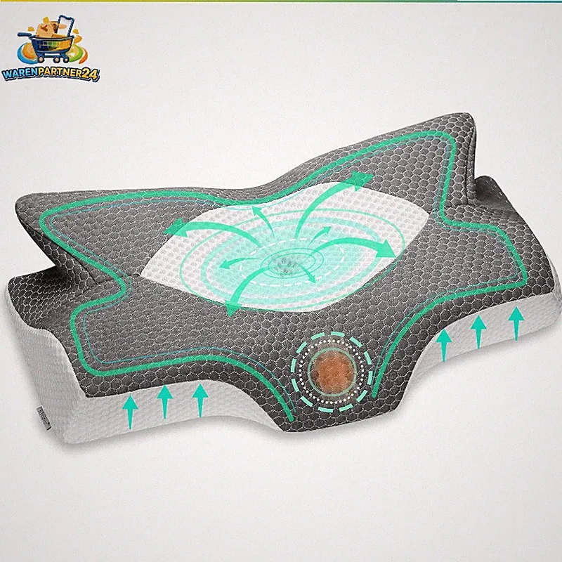 Orthopädisches Kopfkissen aus Memory Foam für Seitenschläfer 53x33 cm