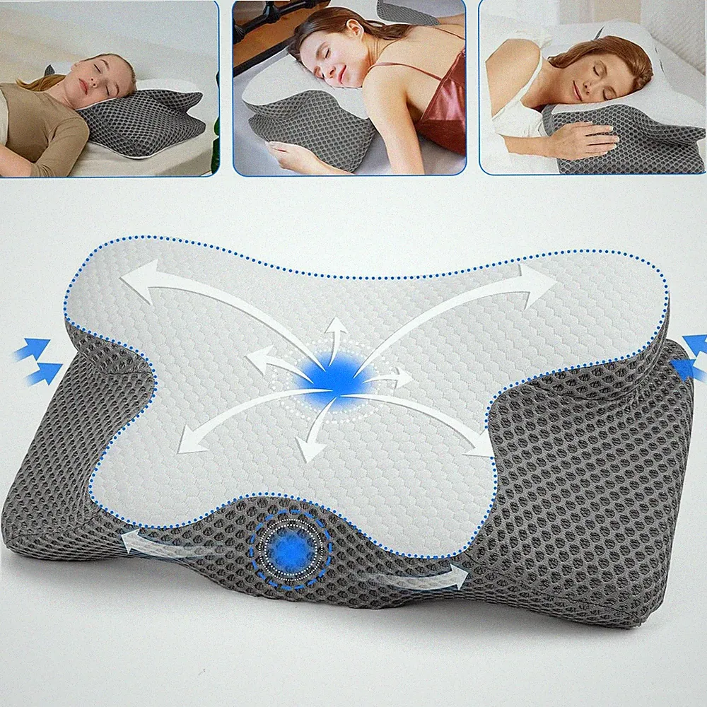 Orthopädisches Kopfkissen Memory Foam Nackenkissen Ergonomisches Nackenhörnchen