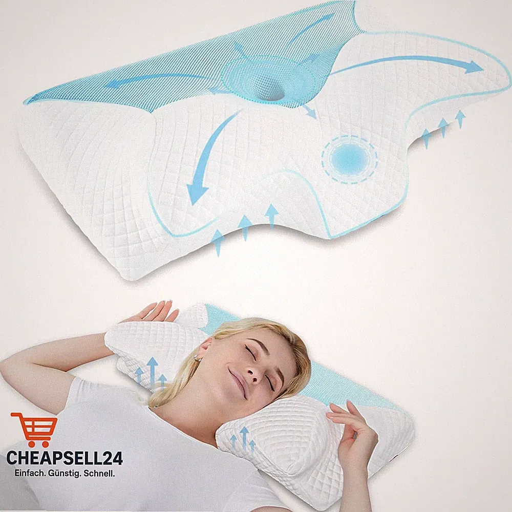 orthopädisches Kopfkissen Memory Foam Nackenstütze 60x35x8