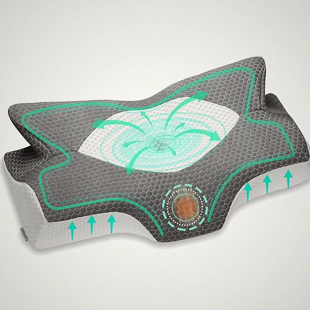 Orthopädisches Kopfkissen Memory Foam Nackenstützkissen Seitenschläferkissen