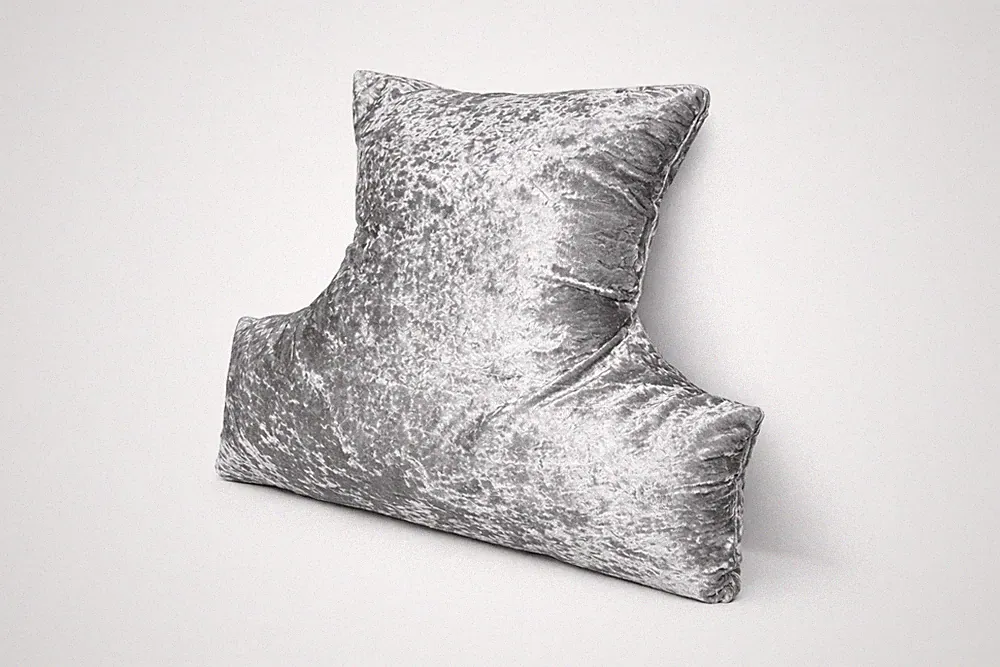 Orthopädisches Lendenwirbelstützkissen Kissen Crushed Velvet silbergrau