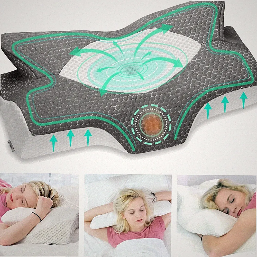 Orthopädisches Memory Foam Kissen 64x38cm Seitenschläfer Nackenstützkissen