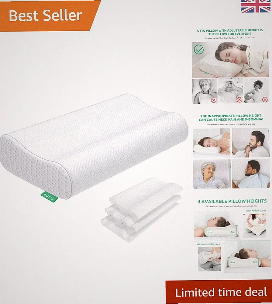 Orthopädisches Memory Foam Kissen - Atmungsaktive Kühlende Nackenstütze für alle Schläfer