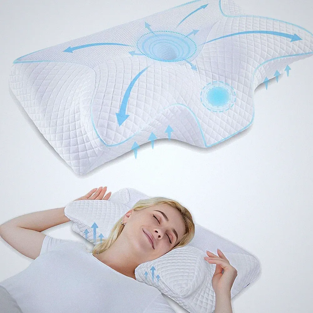 Orthopädisches Memory Foam Kissen - Ergonomisches Nackenstützkissen 60x35 cm