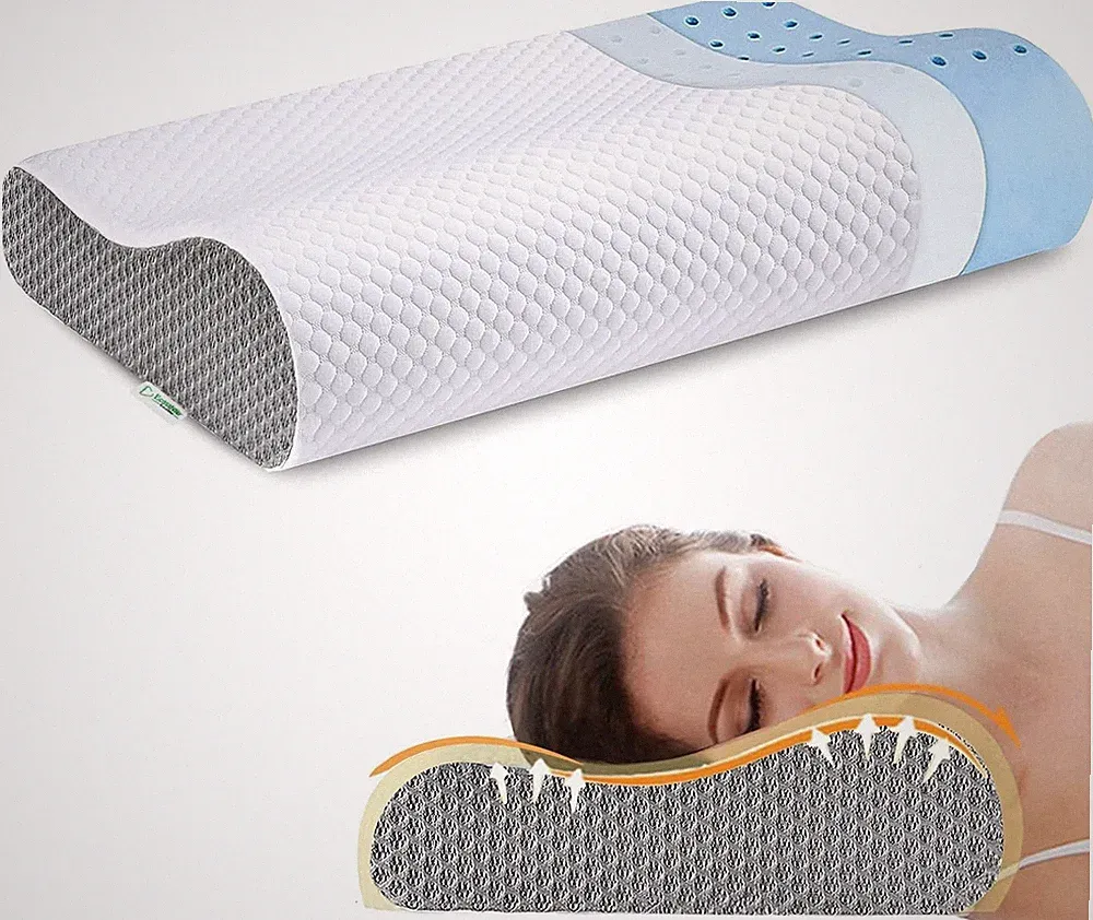 Orthopädisches Memory Foam Kissen - Hochdichtes Schlafkissen 55x35cm Weiß