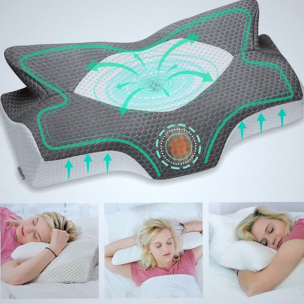 Orthopädisches Memory Foam Kissen, Nackenschmerzen, Seitenschläfer, Kopfkisse...