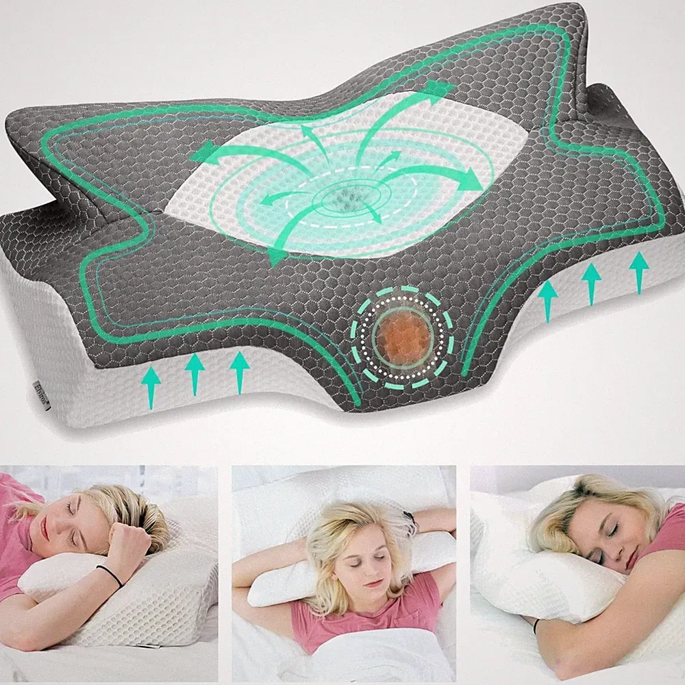 Orthopädisches Memory Foam Kissen, Seitenschläfer Kissen, Nackenstützkissen,...