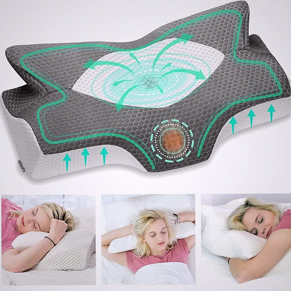 Orthopädisches Memory Foam Kissen Seitenschläfer Kopf Schlafkissen Nackenschm...