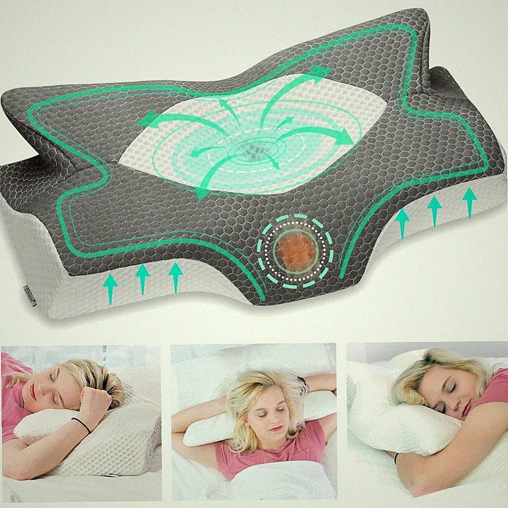 Orthopädisches Memory Foam Kissen Seitenschläfer Nacken Schulter Unterstützung