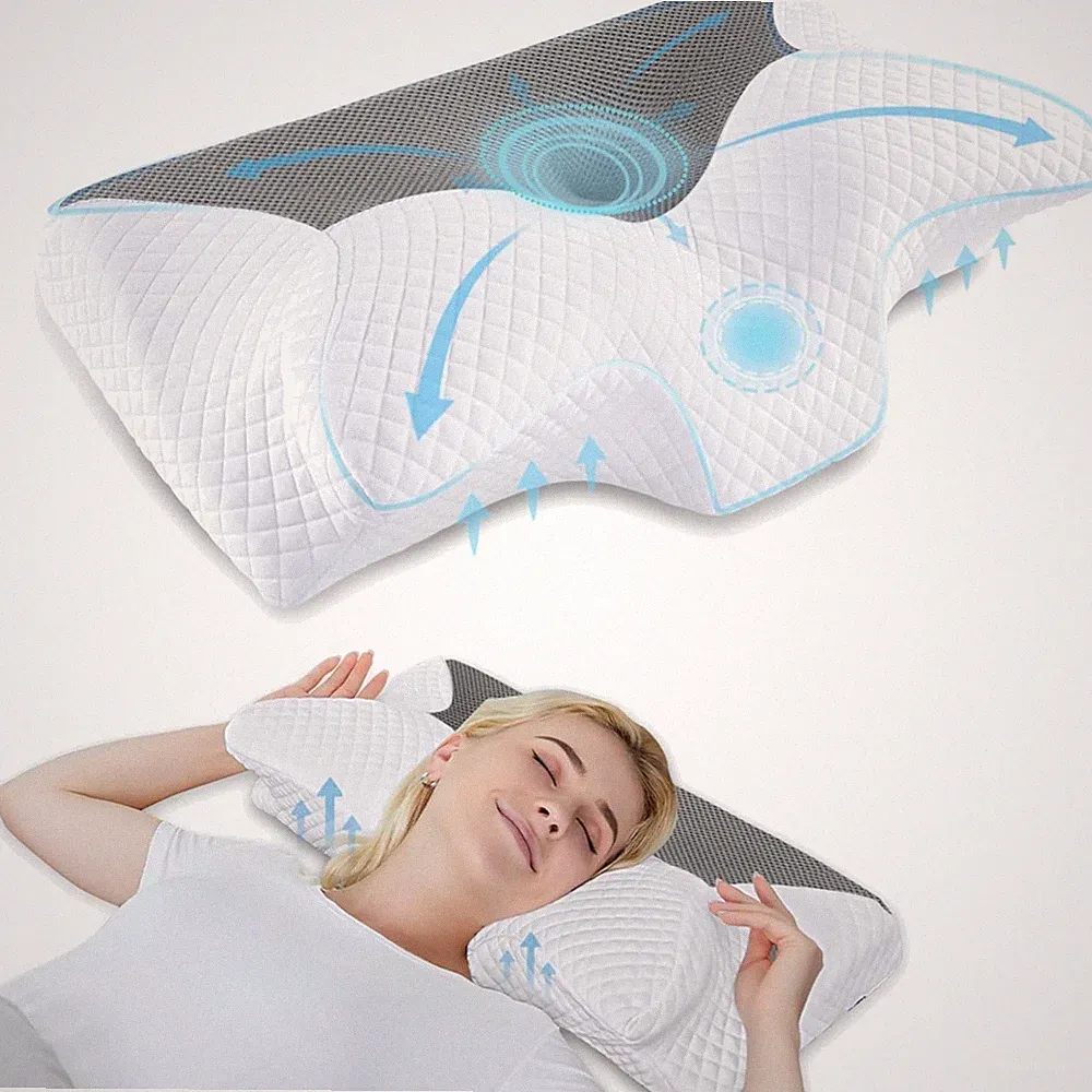 Orthopädisches Memory Foam Kopfkissen für alle Schlaftypen, Grau