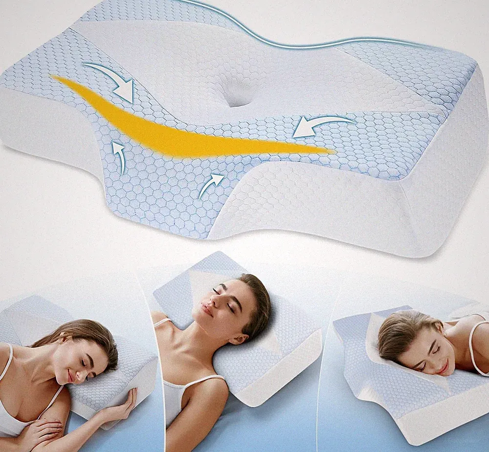 Orthopädisches Memory Foam Kopfkissen Nackenstützkissen Gegen Nacken- & Schulter