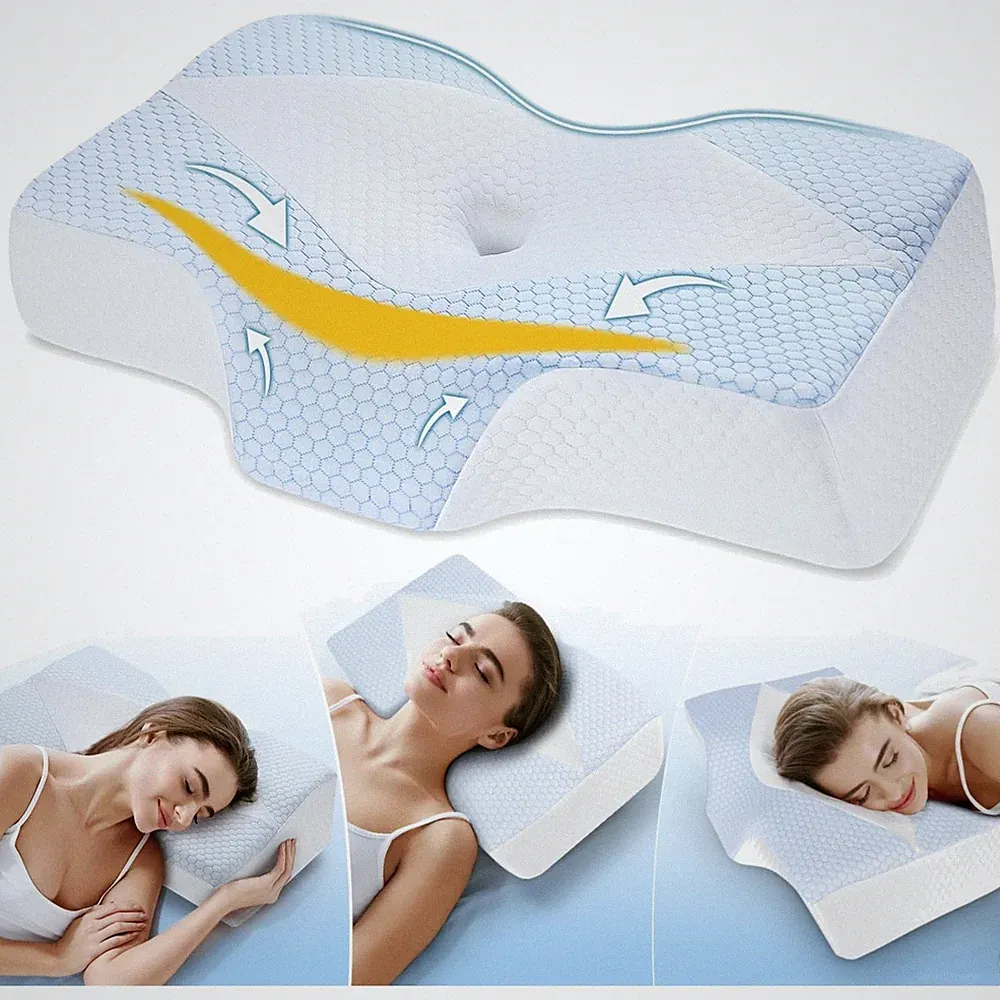 Orthopädisches Memory Foam Kopfkissen Nackenstützkissen kühlend waschbar
