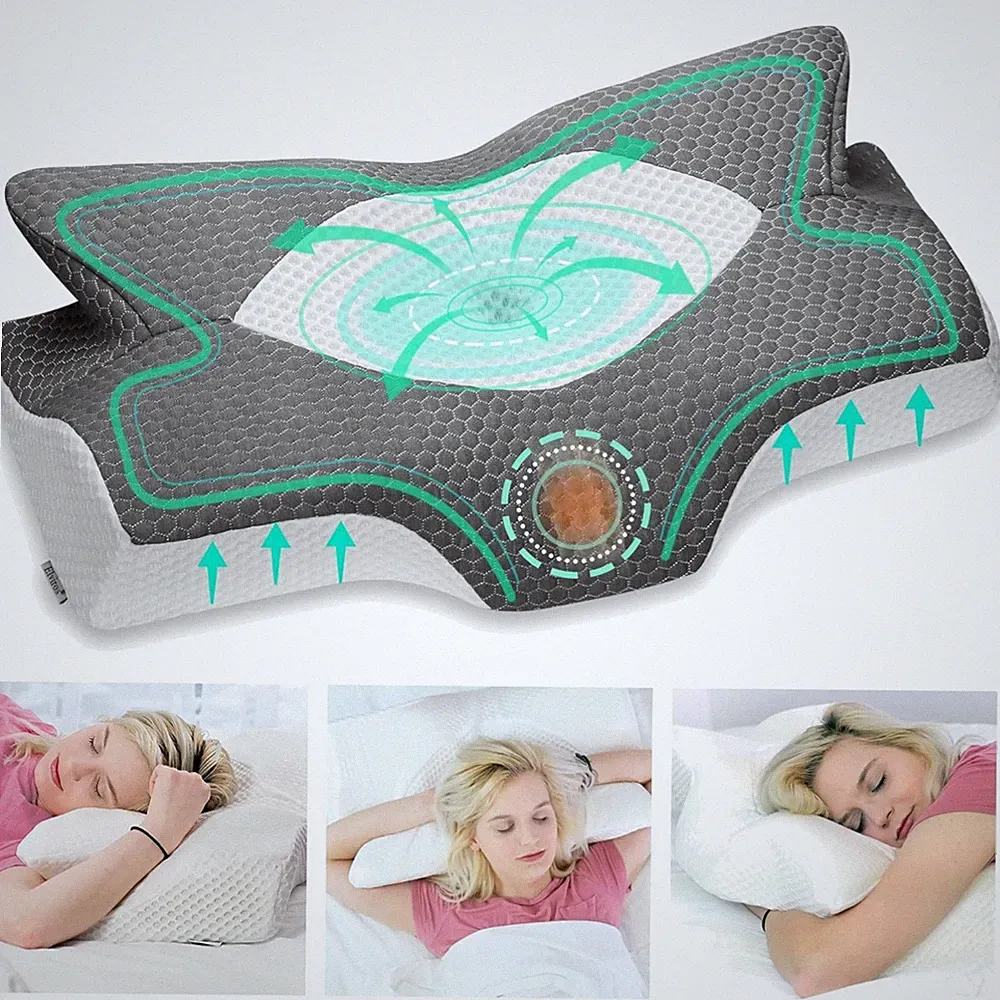 Orthopädisches Memory Foam Kopfkissen, Seitenschläferkissen, Nackenstützkisse...
