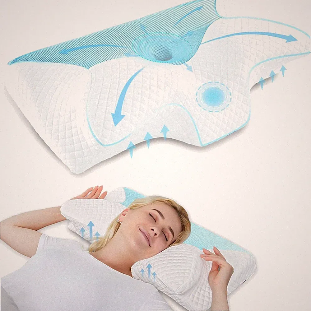 Orthopädisches Memory Foam Nackenstützkissen 60x35cm für Ergonomischen Schlaf