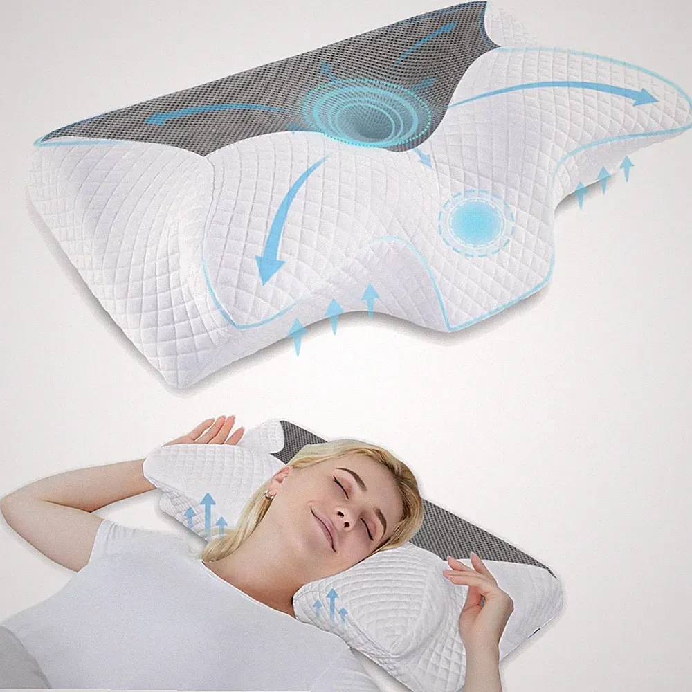 Orthopädisches Memory Foam Nackenstützkissen Ergonomisch für Seitenschläfer R...
