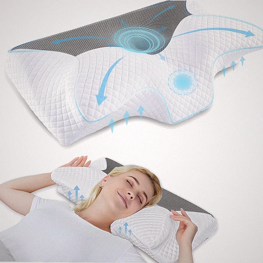Orthopädisches Memory Foam Nackenstützkissen für Seitenschläfer Rückenschläfe...