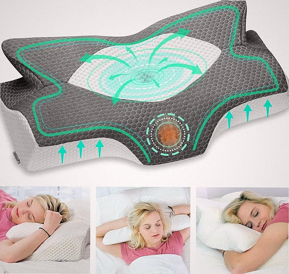 Orthopädisches Memory Foam Schlafkissen - Nacken- und Schulterstütze, Ergonom...